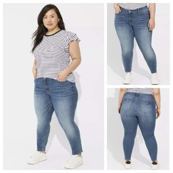 Torrid Perfect Skinny Ankle Vintage Stretch Mid Rise Jean Size 18 - Picture 1 of 13